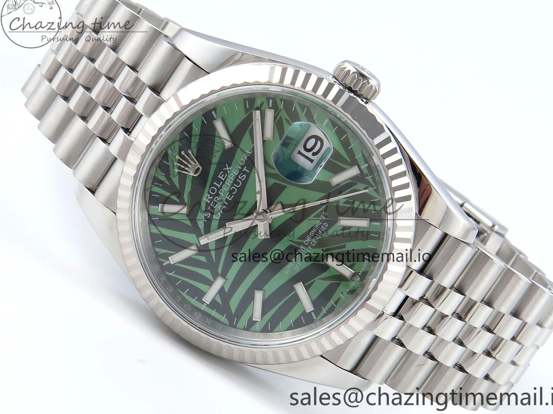 DateJust Jubilee Leaf A3235 Bracelet Edition EWEF on Green Dial 36 Marker Stick 126234 Best 0307